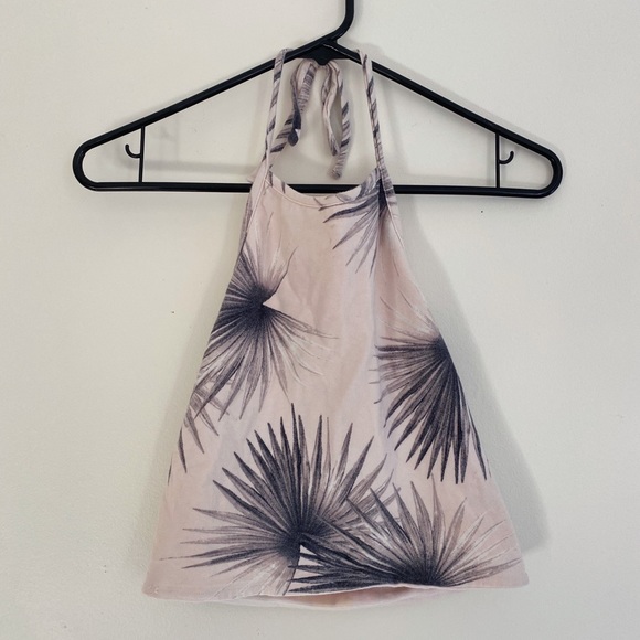 Floral Halter Crop Top - Picture 2 of 3